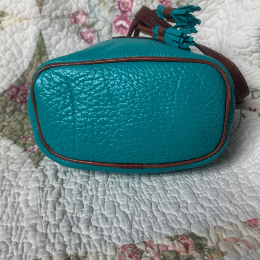 Vintage Dooney & Bourke AWL Teal Mini Bucket Bag - Picture 5 of 6